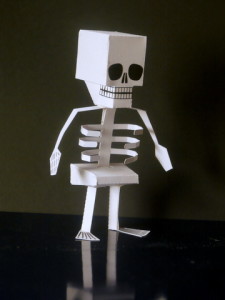 Paper craft Skeleton - Kids Halloween Craft Ideas