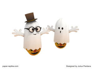 halloween_ghost_paper craft_kids Halloween craft ideas