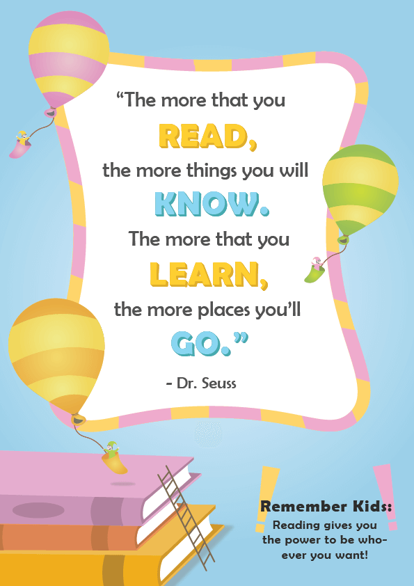 Dr. Seuss Quotes about Reading _ the more your read _ imagine forest