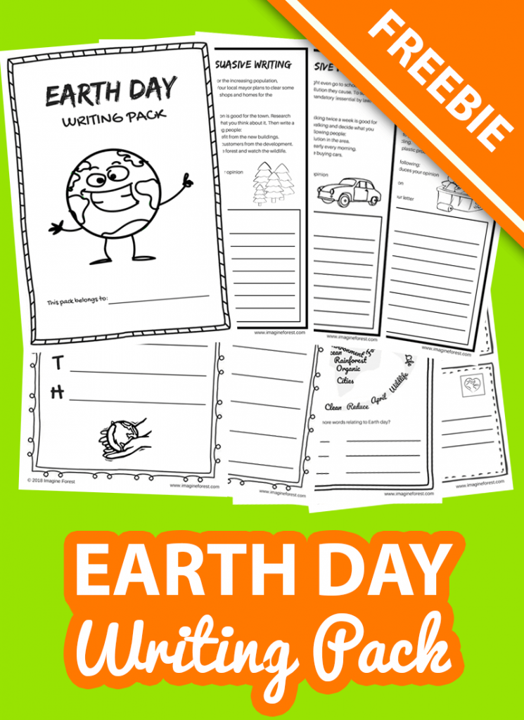Earth day writing pack freebie for kids by imagine forest