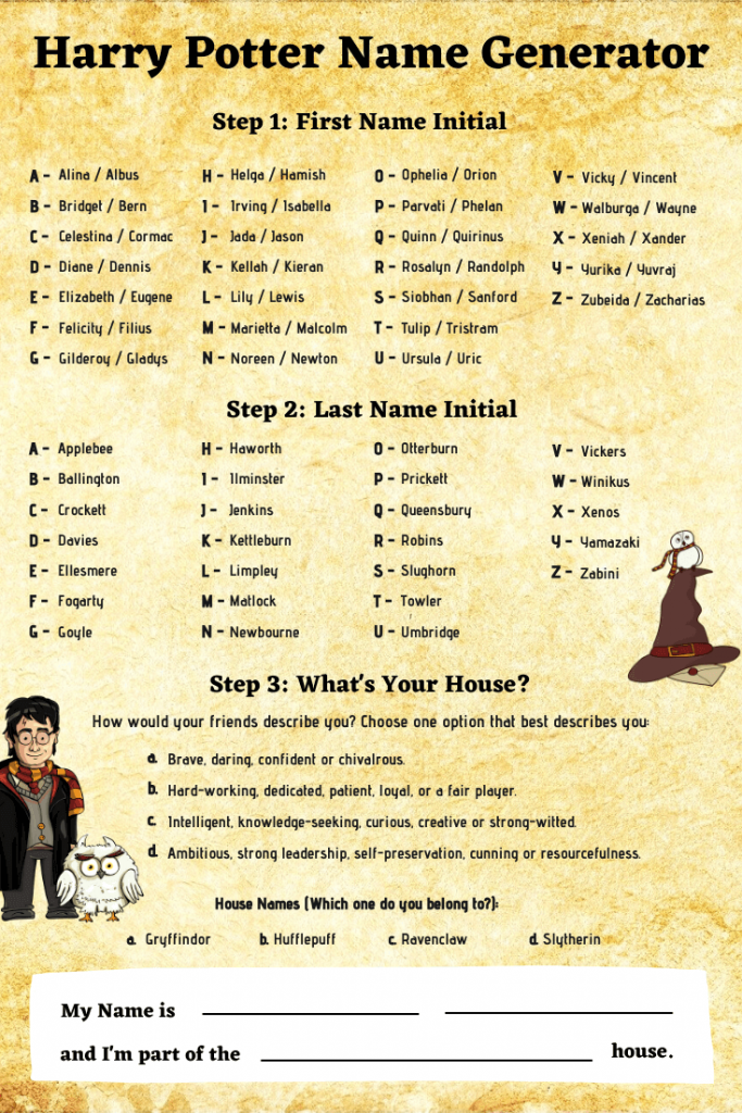 Harry Potter Name Generator: 1,000 Name Ideas