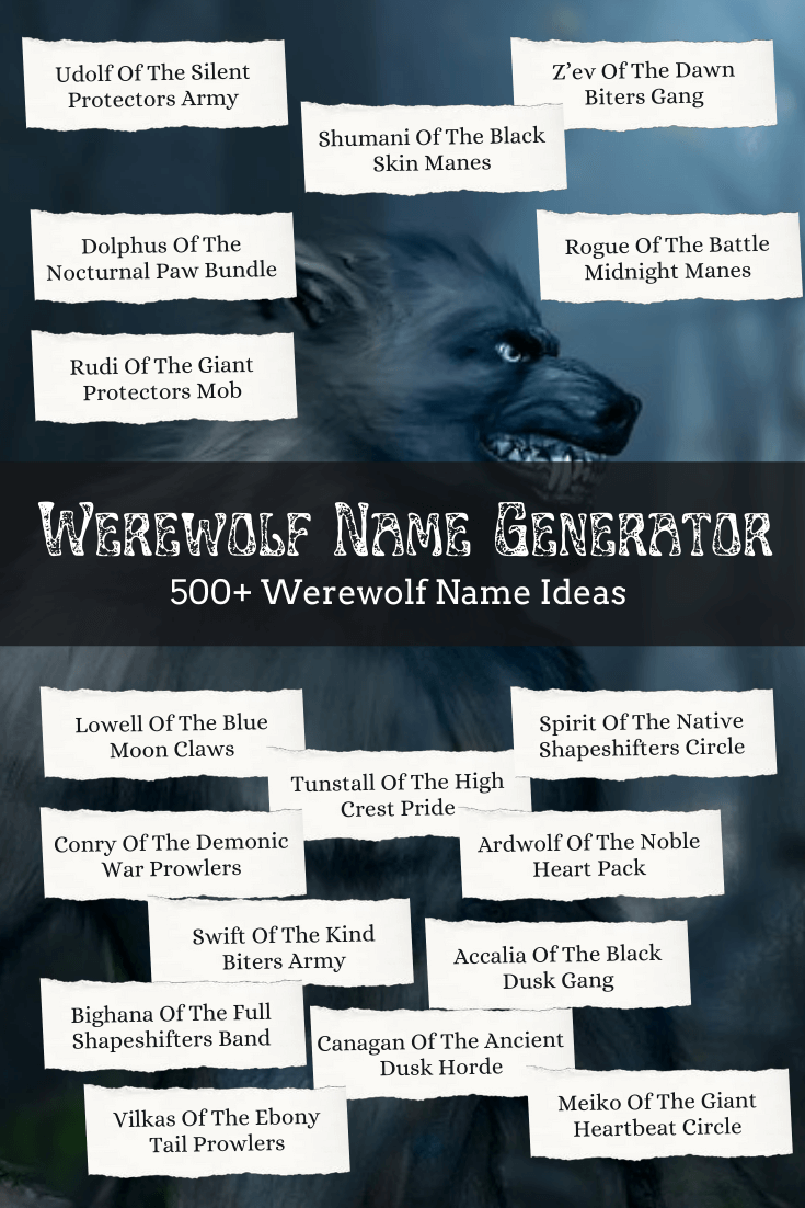 Werewolf Name Generator: 500+ Werewolf Names 🐺 | Imagine Forest