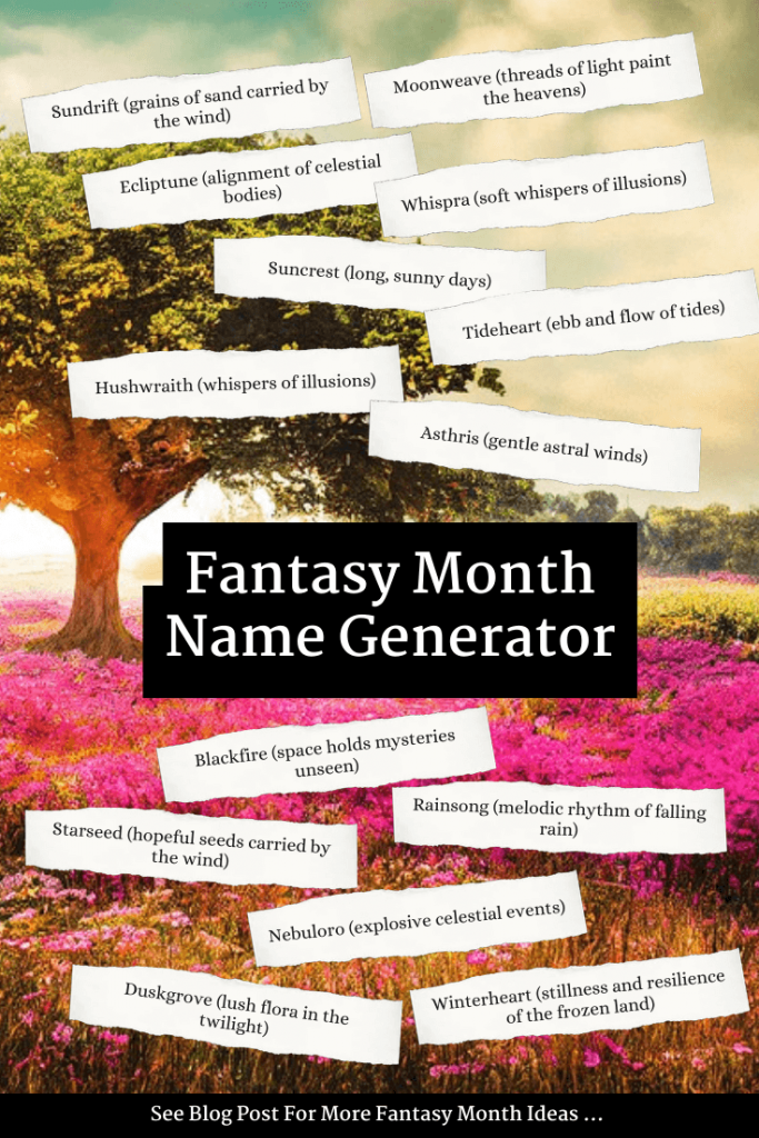 Fantasy Month Name Generator